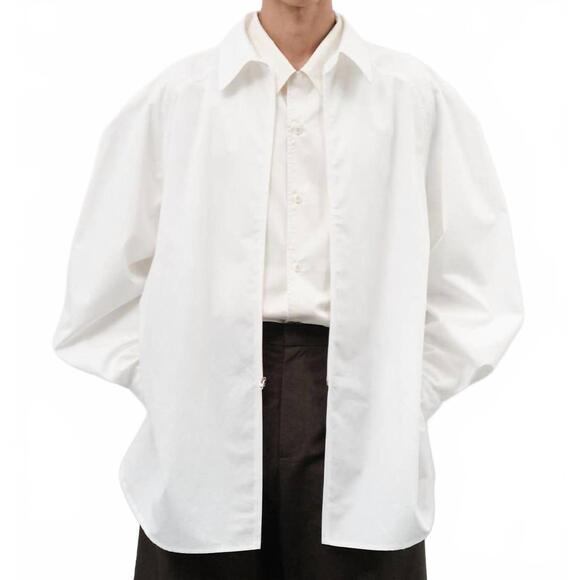 NEW SHOP AMOMENTO raglan zip shirt in white